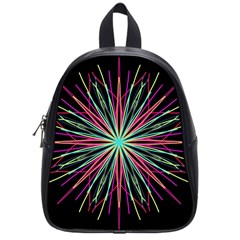 Pink Turquoise Black Star Kaleidoscope Flower Mandala Art School Bags (small)  by yoursparklingshop