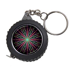 Pink Turquoise Black Star Kaleidoscope Flower Mandala Art Measuring Tapes by yoursparklingshop