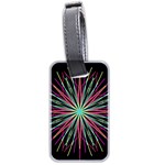 Pink Turquoise Black Star Kaleidoscope Flower Mandala Art Luggage Tags (Two Sides) Front