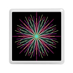 Pink Turquoise Black Star Kaleidoscope Flower Mandala Art Memory Card Reader (square)  by yoursparklingshop