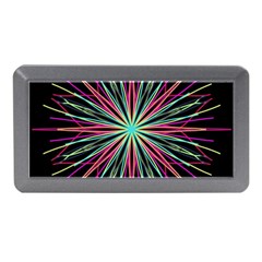 Pink Turquoise Black Star Kaleidoscope Flower Mandala Art Memory Card Reader (mini) by yoursparklingshop