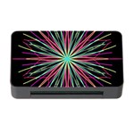 Pink Turquoise Black Star Kaleidoscope Flower Mandala Art Memory Card Reader with CF Front