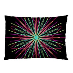 Pink Turquoise Black Star Kaleidoscope Flower Mandala Art Pillow Case (two Sides) by yoursparklingshop