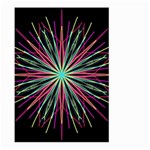 Pink Turquoise Black Star Kaleidoscope Flower Mandala Art Large Garden Flag (Two Sides) Front