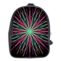 Pink Turquoise Black Star Kaleidoscope Flower Mandala Art School Bags (xl)  by yoursparklingshop