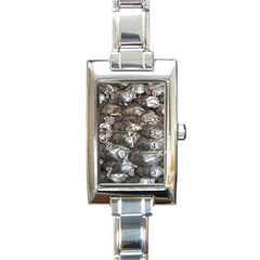 Festive Silver Metallic Abstract Art Rectangle Italian Charm Watch by yoursparklingshop