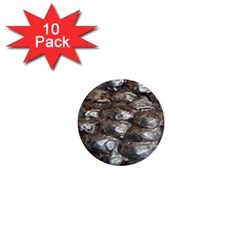 Festive Silver Metallic Abstract Art 1  Mini Buttons (10 Pack)  by yoursparklingshop