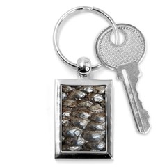 Festive Silver Metallic Abstract Art Key Chains (rectangle)  by yoursparklingshop