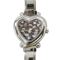 Festive Silver Metallic Abstract Art Heart Italian Charm Watch by yoursparklingshop