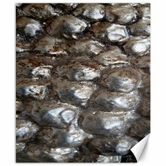 Festive Silver Metallic Abstract Art Canvas 8  X 10  by yoursparklingshop