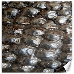 Festive Silver Metallic Abstract Art Canvas 16  X 16   by yoursparklingshop