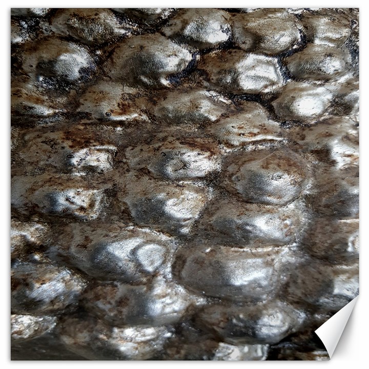 Festive Silver Metallic Abstract Art Canvas 20  x 20  