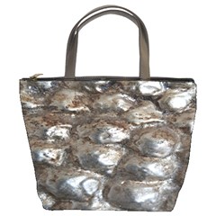 Festive Silver Metallic Abstract Art Bucket Bags by yoursparklingshop