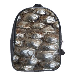 Festive Silver Metallic Abstract Art School Bags(large)  by yoursparklingshop