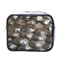 Festive Silver Metallic Abstract Art Mini Toiletries Bags by yoursparklingshop