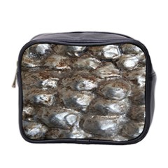 Festive Silver Metallic Abstract Art Mini Toiletries Bag 2-side by yoursparklingshop