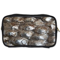 Festive Silver Metallic Abstract Art Toiletries Bags by yoursparklingshop