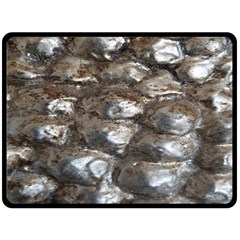 Festive Silver Metallic Abstract Art Fleece Blanket (large)  by yoursparklingshop