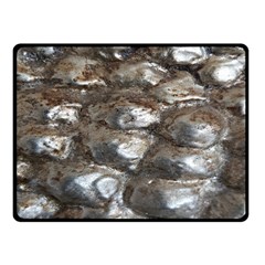 Festive Silver Metallic Abstract Art Fleece Blanket (small) by yoursparklingshop