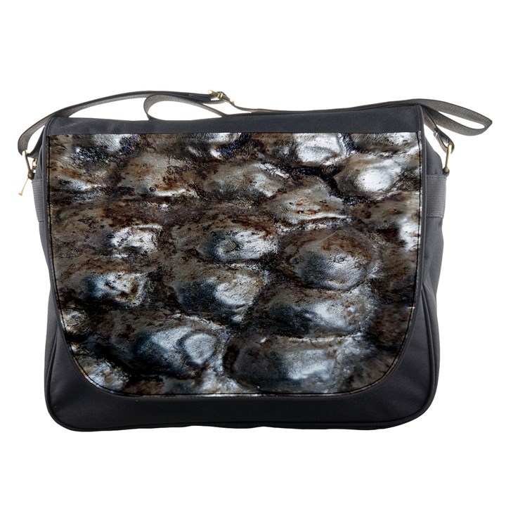 Festive Silver Metallic Abstract Art Messenger Bags