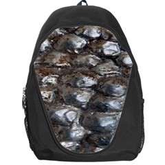 Festive Silver Metallic Abstract Art Backpack Bag by yoursparklingshop