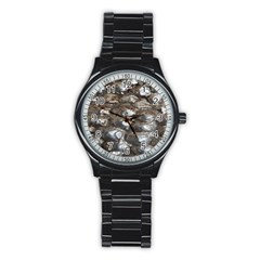 Festive Silver Metallic Abstract Art Stainless Steel Round Watch by yoursparklingshop