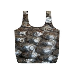 Festive Silver Metallic Abstract Art Full Print Recycle Bags (s)  by yoursparklingshop