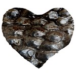 Festive Silver Metallic Abstract Art Large 19  Premium Flano Heart Shape Cushions Front