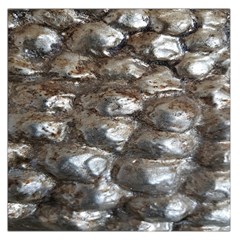 Festive Silver Metallic Abstract Art Large Satin Scarf (square) by yoursparklingshop