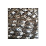 Festive Silver Metallic Abstract Art Satin Bandana Scarf Front