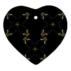 Festive Black Golden Lights  Ornament (heart)  by yoursparklingshop