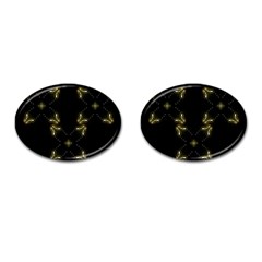 Festive Black Golden Lights  Cufflinks (oval) by yoursparklingshop