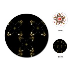 Festive Black Golden Lights  Playing Cards (round)  by yoursparklingshop