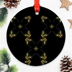 Festive Black Golden Lights  Round Ornament (two Sides)  by yoursparklingshop