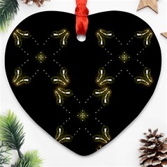 Festive Black Golden Lights  Heart Ornament (2 Sides) by yoursparklingshop