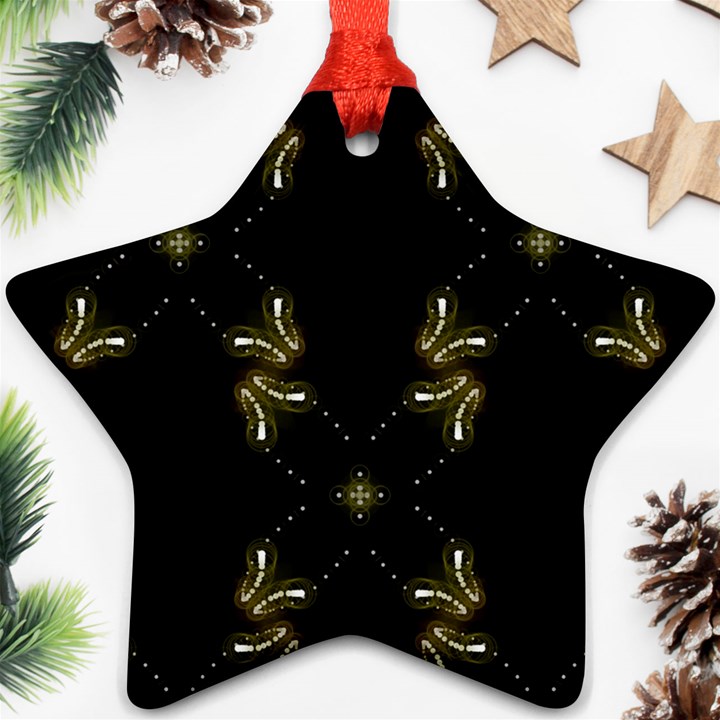 Festive Black Golden Lights  Star Ornament (Two Sides) 