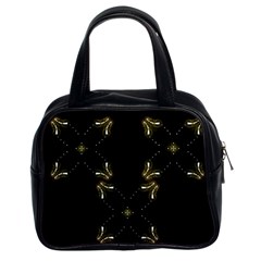 Festive Black Golden Lights  Classic Handbags (2 Sides) by yoursparklingshop