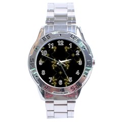 Festive Black Golden Lights  Stainless Steel Analogue Watch by yoursparklingshop