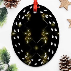 Festive Black Golden Lights  Oval Filigree Ornament (2-side)  by yoursparklingshop