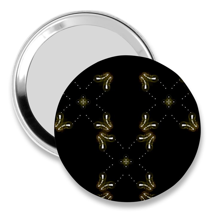 Festive Black Golden Lights  3  Handbag Mirrors