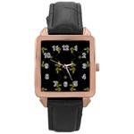 Festive Black Golden Lights  Rose Gold Leather Watch  Front