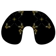 Festive Black Golden Lights  Travel Neck Pillows by yoursparklingshop