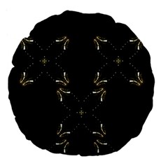 Festive Black Golden Lights  Large 18  Premium Flano Round Cushions by yoursparklingshop