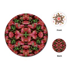 Floral Collage Pattern Playing Cards (round)  by dflcprints