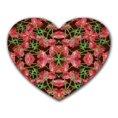 Floral Collage Pattern Heart Mousepads