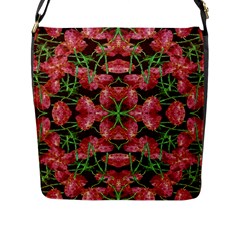 Floral Collage Pattern Flap Messenger Bag (l)  by dflcprints