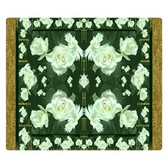 Roses And Flowers In Gold Double Sided Flano Blanket (small)  by pepitasart