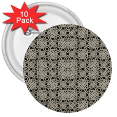 Interlace Arabesque Pattern 3  Buttons (10 pack) 