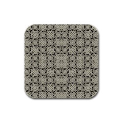 Interlace Arabesque Pattern Rubber Square Coaster (4 Pack)  by dflcprints