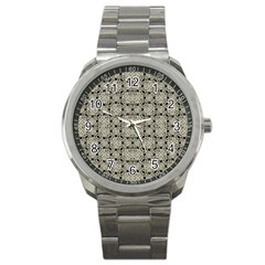 Interlace Arabesque Pattern Sport Metal Watch by dflcprints